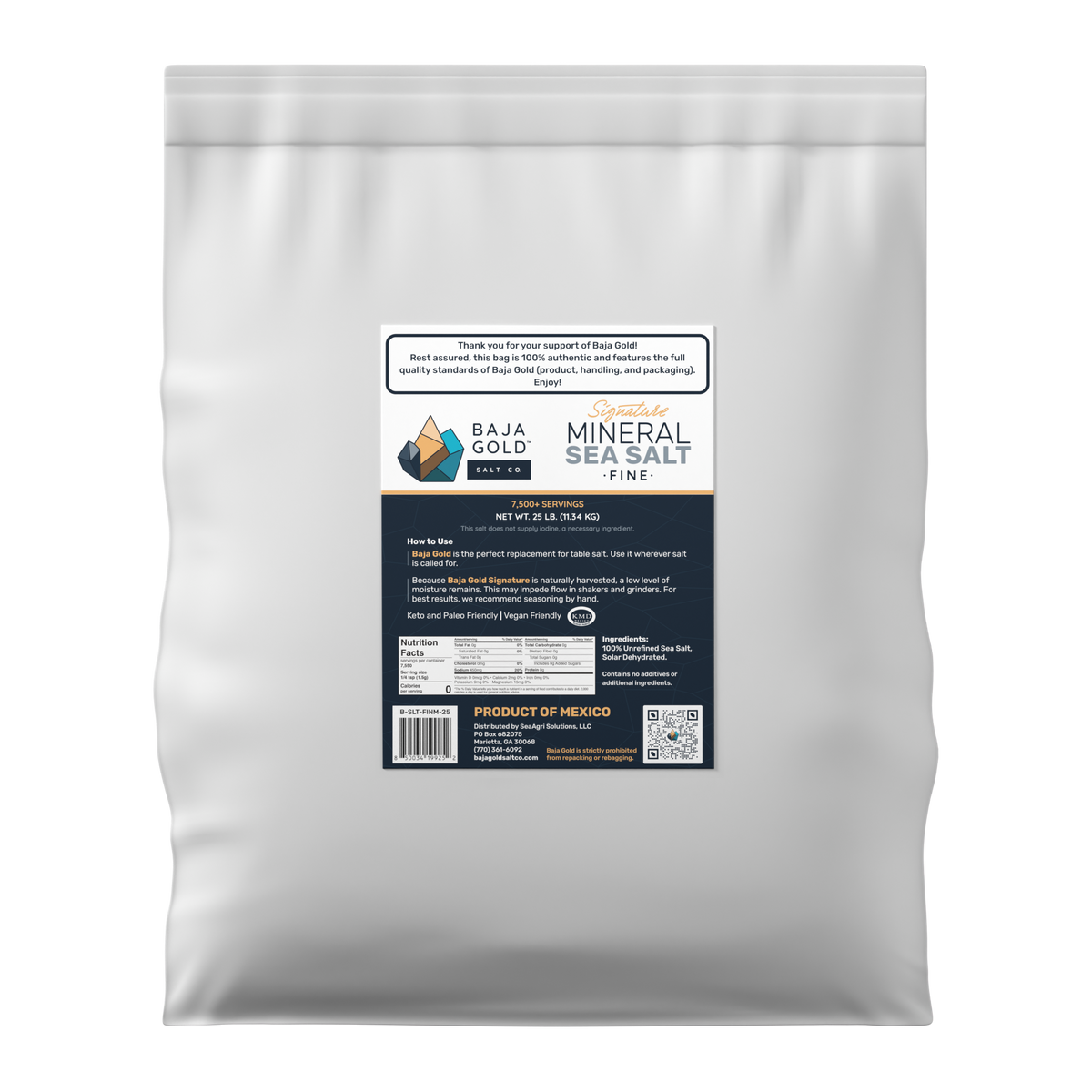 Baja Gold Signature Mineral Sea Salt - Fine