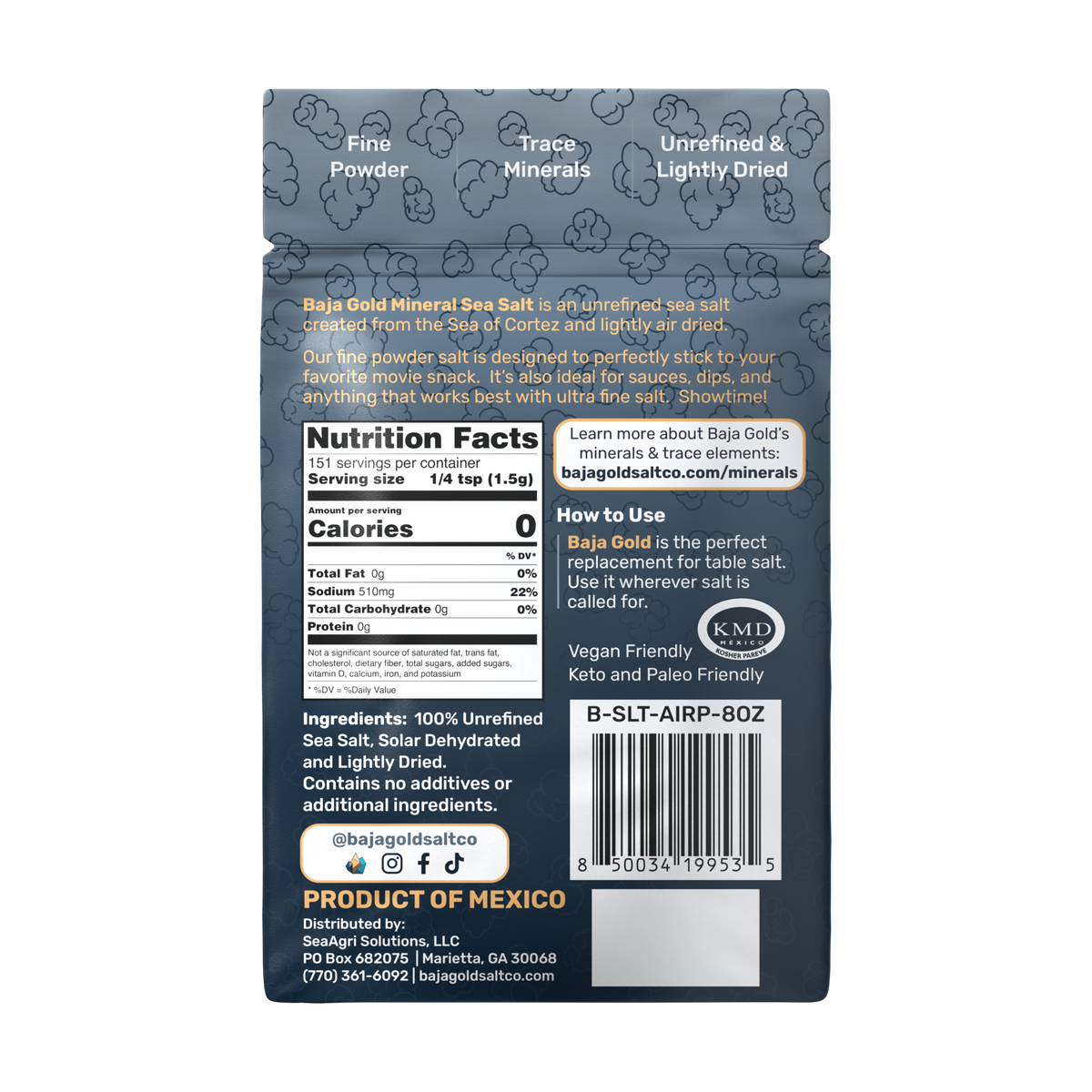 Baja Gold Mineral Sea Salt Powdered Popcorn Salt